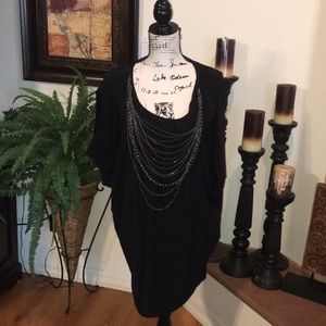 Bisou Bisou Michele black chain top size 14